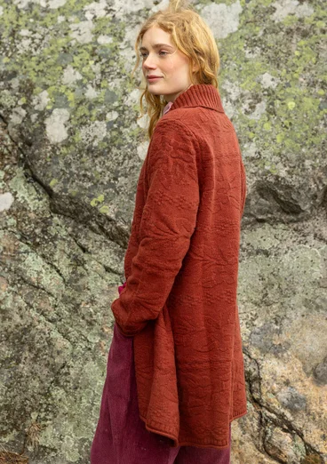 Langstrickjacke „Nova Scotia“ aus Lammwolle - rost