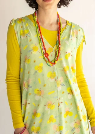 “Bubble” organic cotton/modal dress - gooseberry green