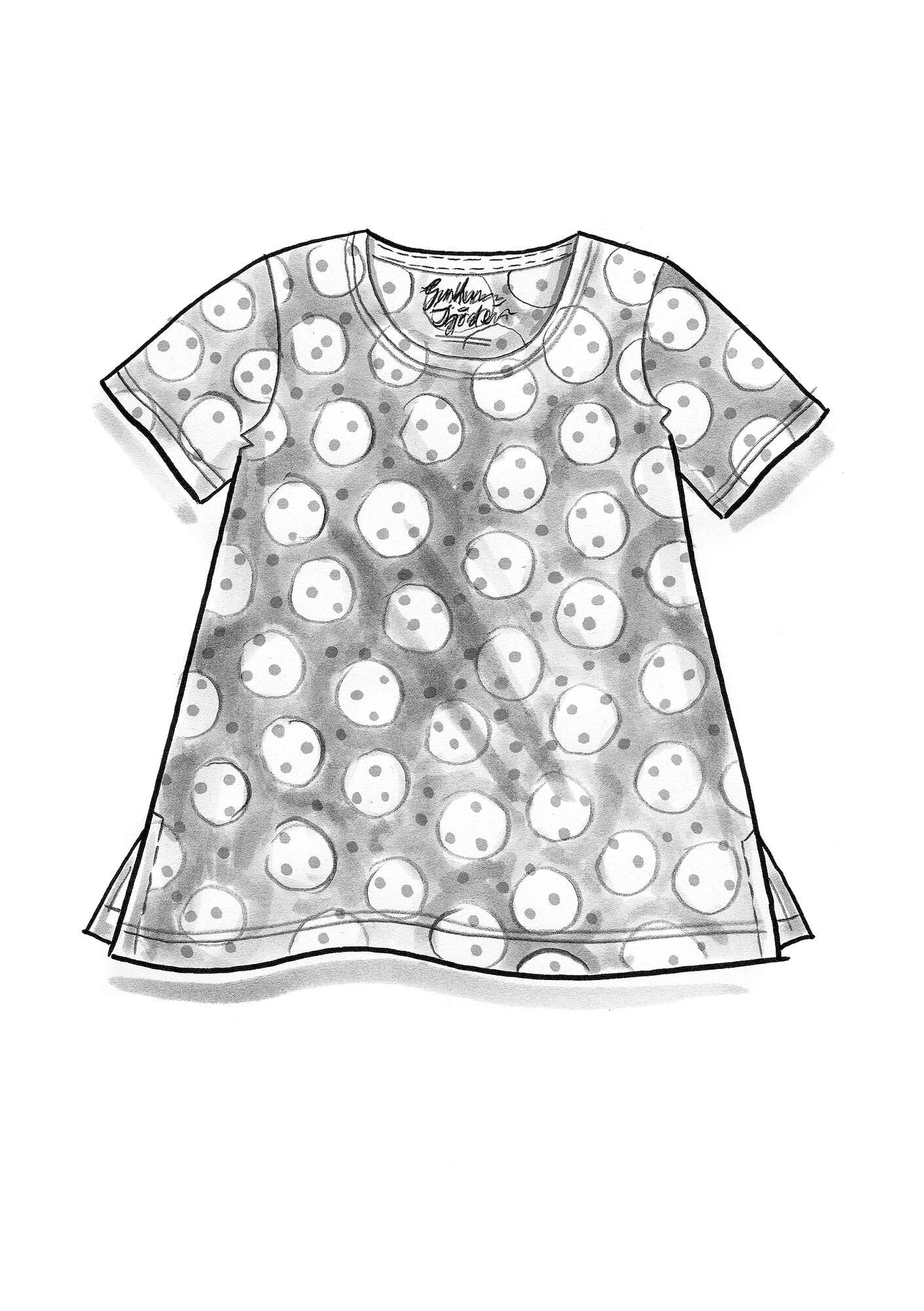 T-Shirt „Oriana“ aus Bio-Baumwolle/Modal dunkelindigo-gemustert
