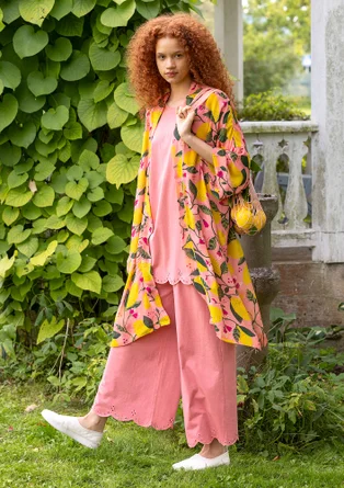 Trikåbyxa i ekologisk bomull - körsbärsblom