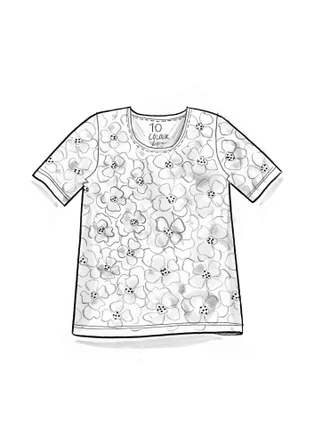 Jerseyshirt „Theia“ aus Bio-Baumwolle/Elasthan - altblau-gemustert