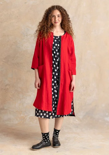 Kleid aus Leinengewebe - amaryllis