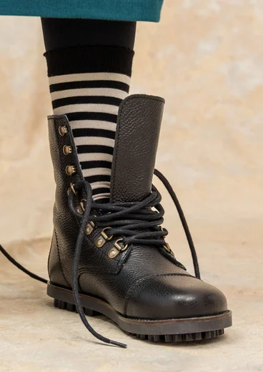 Stiefeletten aus Nappaleder - schwarz