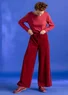 Velour pants in organic cotton/recycled polyester (pomegranate XXL)