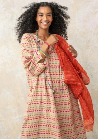 Kleid „Lillian“ aus Leinengewebe - rosa sand-gemustert