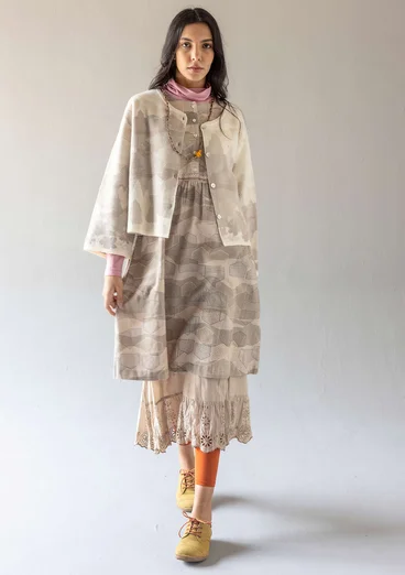 Jurk "Alaska" van geweven biologisch katoen/linnen - taupe