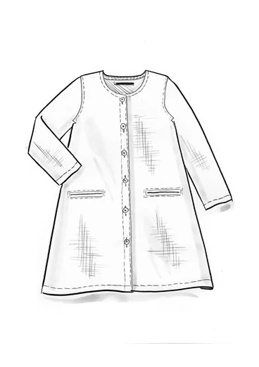 Longline, garment-washed woven linen jacket - black