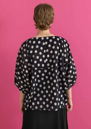 Geweven blouse "Tindra" van biologisch katoen - zwart/dessin