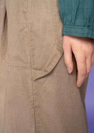 “Garden” woven organic cotton/linen trousers - mole