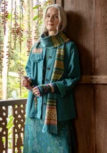 “Louise” knitted wool blend scarf - teal