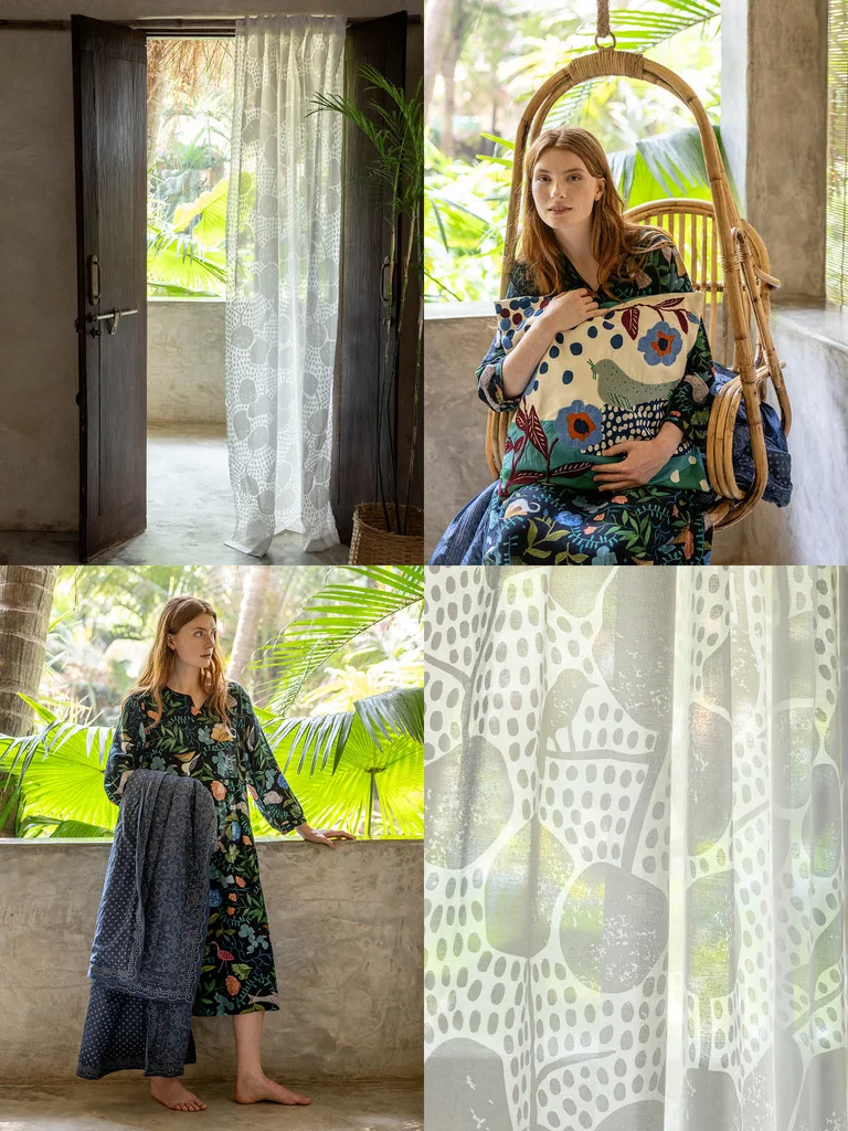 “Galapagos” curtain in organic cotton