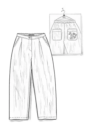 Einfarbige Hose „Frigg“ aus Bio-Baumwolle - fichte