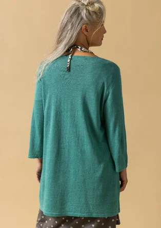 Tunic in a linen/recycled linen knit fabric - aqua green