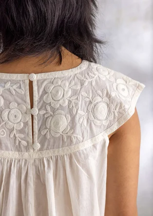“Pezenas” woven organic cotton dress - ecru