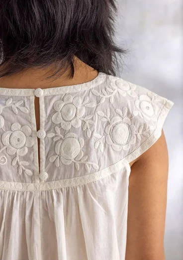 “Pezenas” woven organic cotton dress - ecru