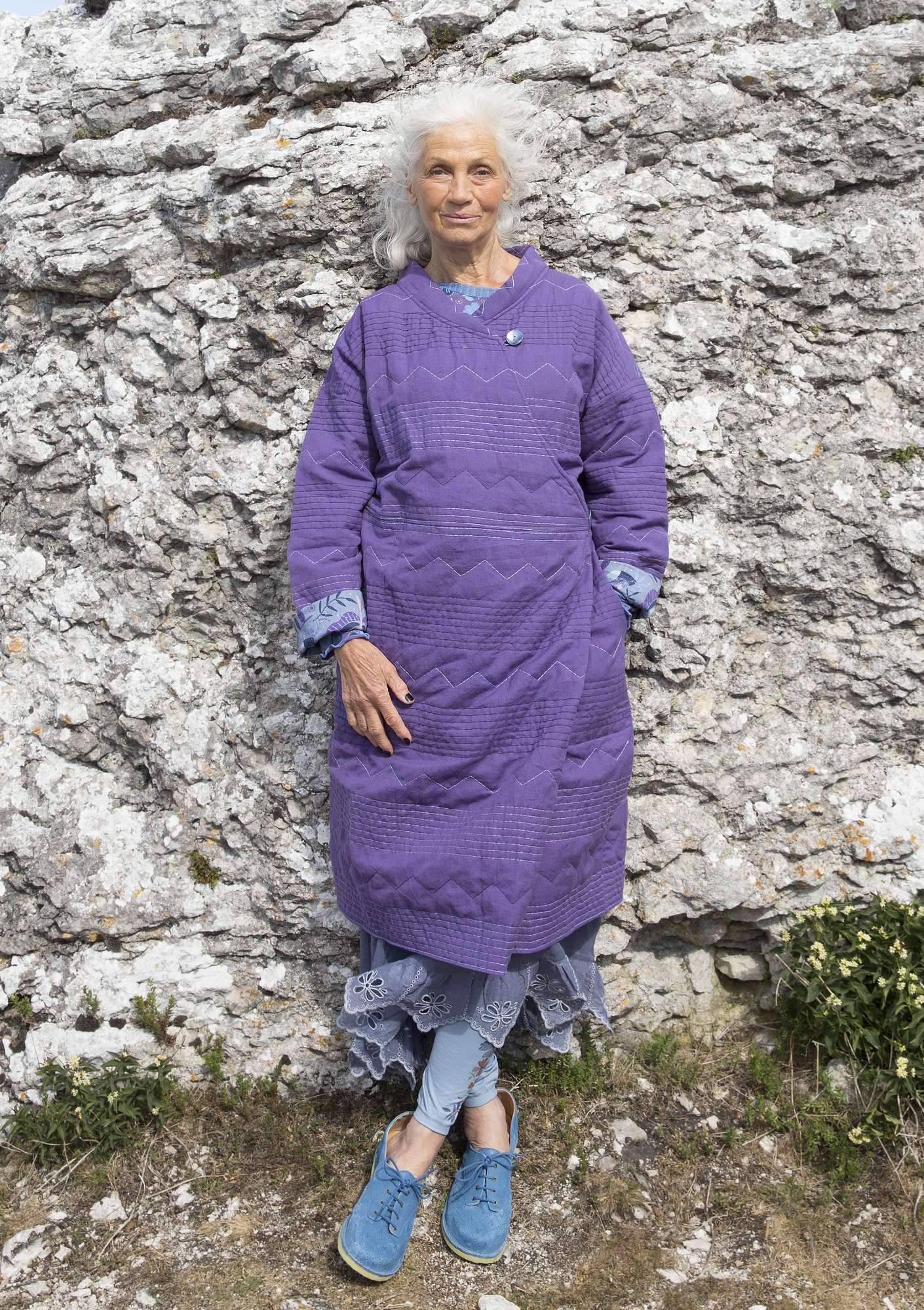Mantel aus Leinen/Öko-Baumwolle dusky purple