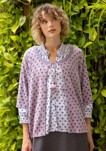 Gilet "Haldi" en maille de coton biologique - lilas