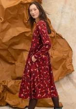 Gemustertes oder einfarbiges Jerseykleid „Frida“ aus Bio-Baumwolle - dunkelachatrot-gemustert