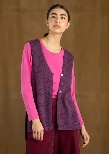 Strikket vest "Lush" i uld - allium