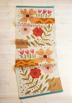 Läufer „Flora“ aus Bio-Baumwolle - multi