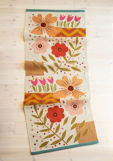 Läufer „Flora“ aus Bio-Baumwolle - multi