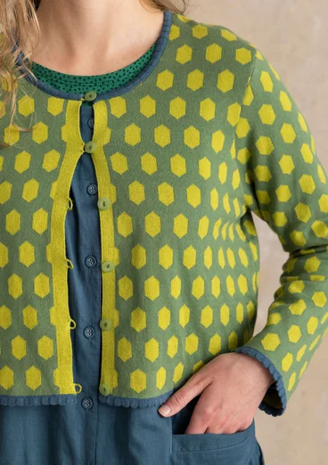 Strickjacke „Vendela“ aus Bio-/Recycling-Baumwolle - rosmarin