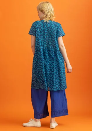 Robe en coton biologique tissé - turquoise/motif