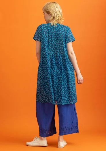 Robe en coton biologique tissé - turquoise/motif