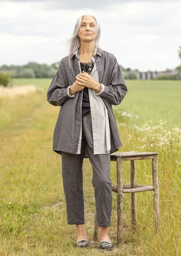 Chemise "Dunes" en coton biologique/lin - gris cendré