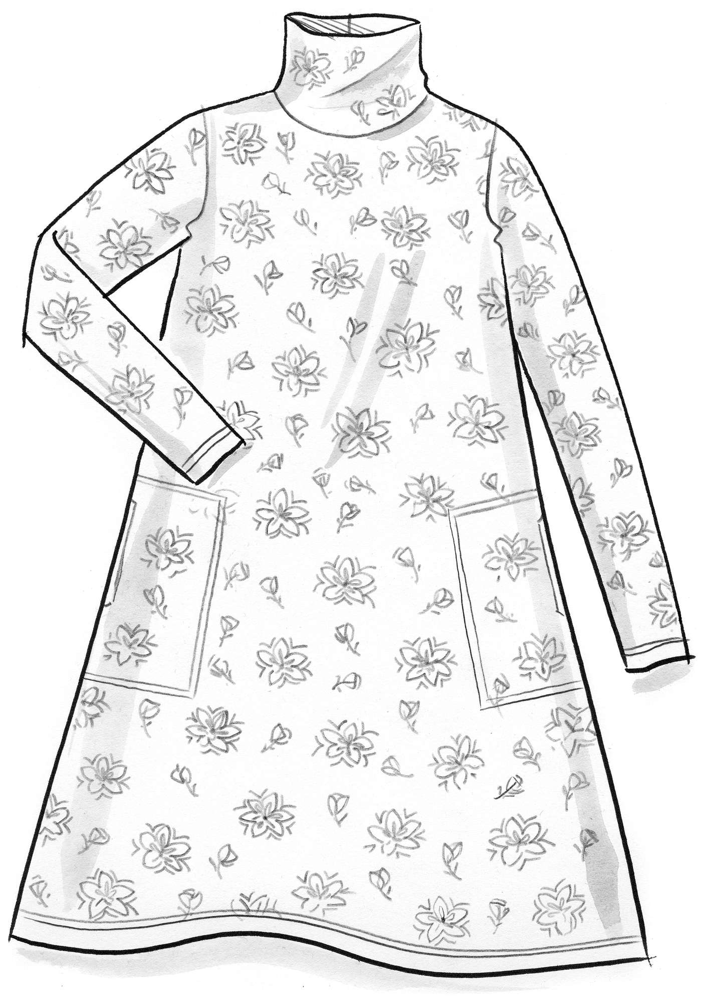 “Akita” lyocell/elastane polo-neck dress