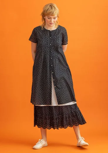 Robe en coton biologique tissé - noir/motif