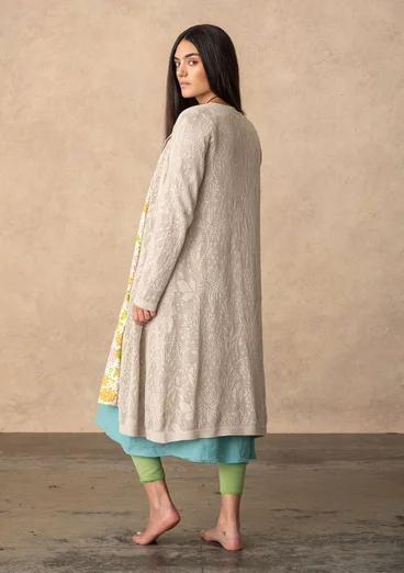 Lang ajourvest "Niwa" van biologisch/gerecycled katoen - naturel