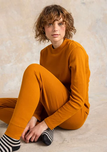 Jerseyleggings aus Bio-Baumwollripp - löwengelb