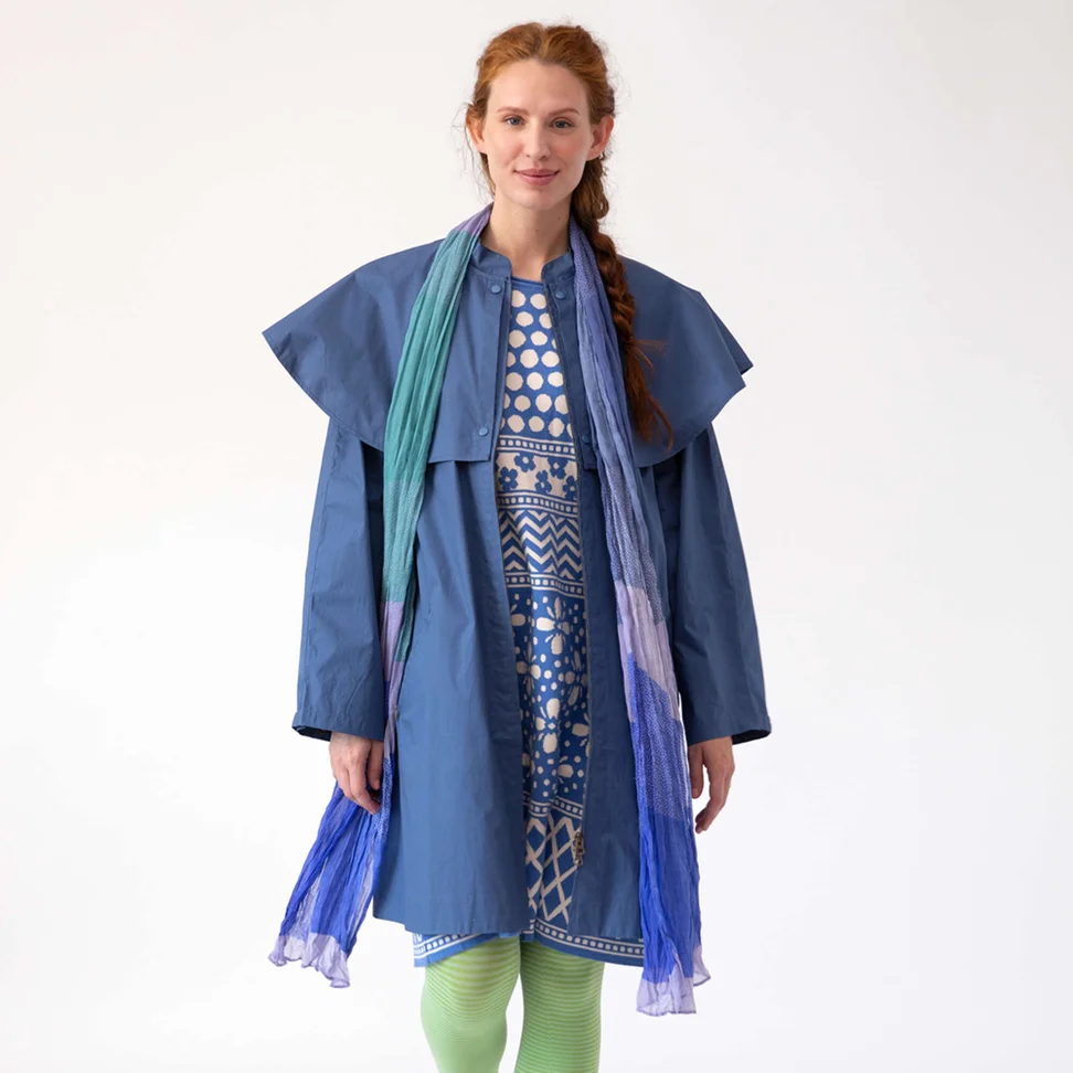 Woven organic cotton jacket - light indigo