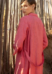 “Bifrost” woven linen shirt dress - light coral