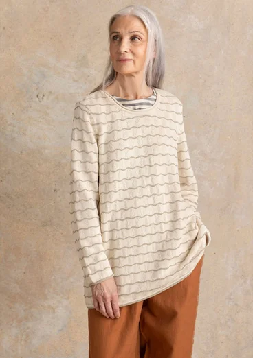 “Celia” recycled cotton favourite sweater - undyed/dark natural