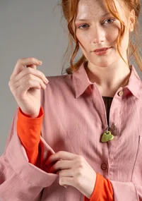 Woven organic cotton/linen shirt - chalk pink