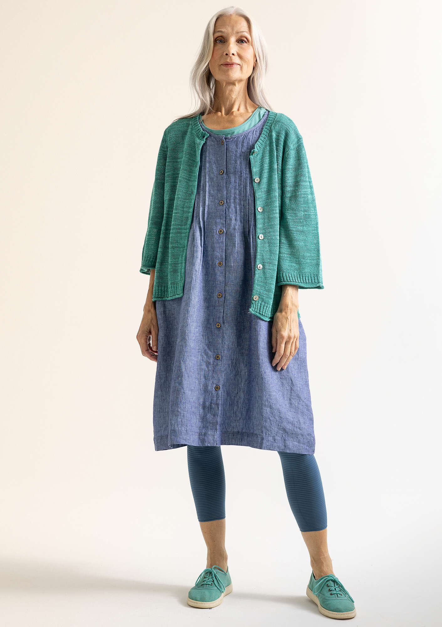 お歳暮 人気 オシャレ Cardigan gudrunsjoden.com cotton linen/organic in トップス