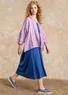 Linen blouse (powder purple/striped S)
