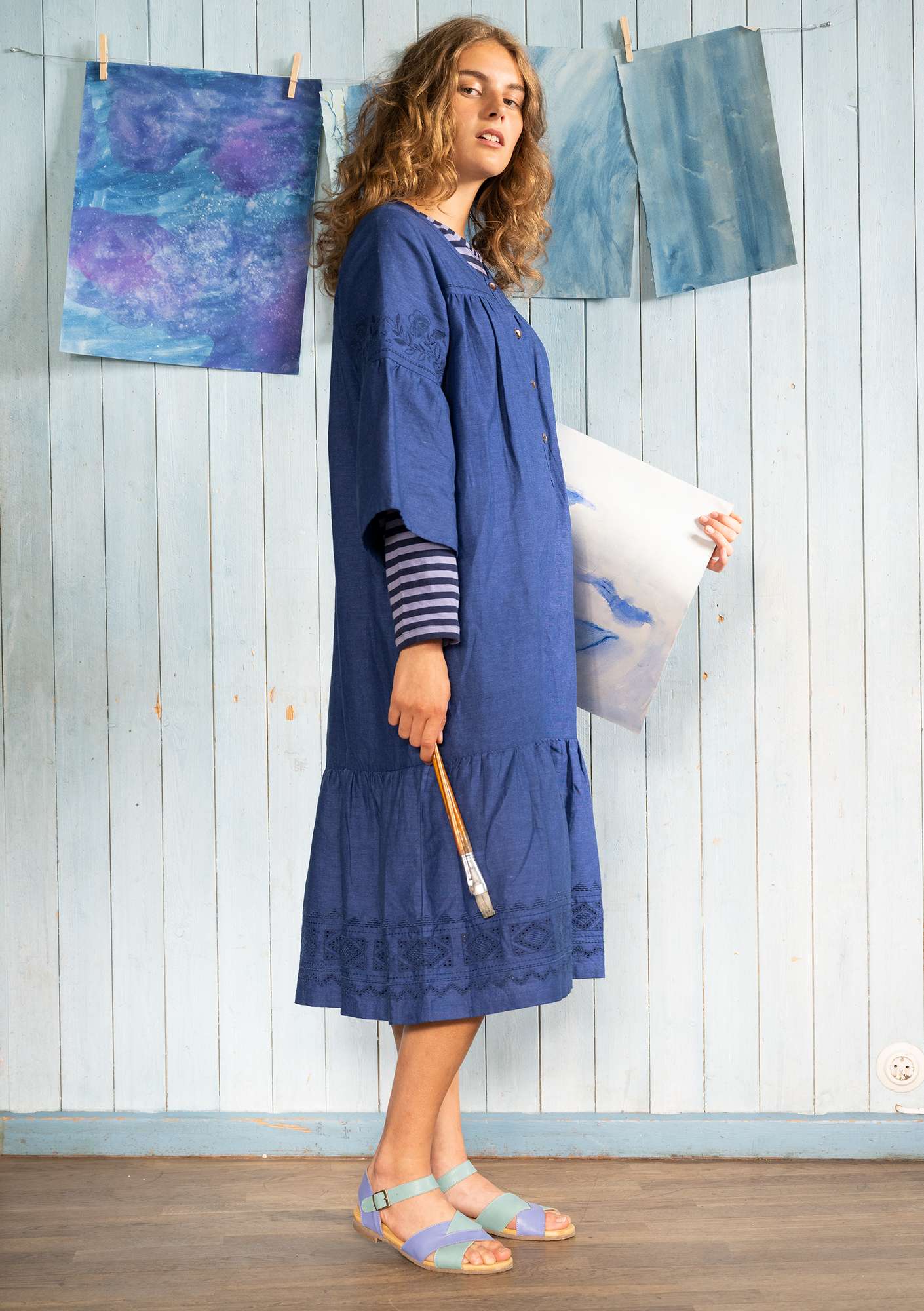 Kleid „Majorelle“ aus Öko-Baumwolle/Leinen blauglöckchen thumbnail
