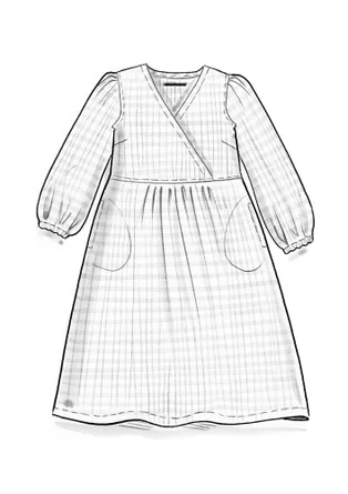 “Wavy” woven dress in organic cotton - sky blue