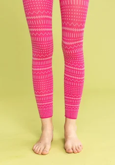 Jacquardmønstrete leggings «Elsie» i resirkulert polyamid - hibiskus