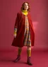 Corduroy dress in organic cotton/spandex (rust S)
