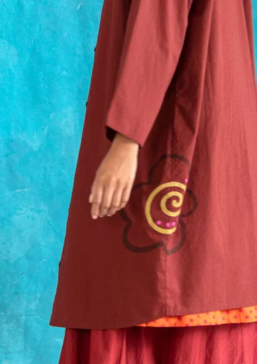 Kleid „Web“ aus Öko-Baumwolle - curryrot