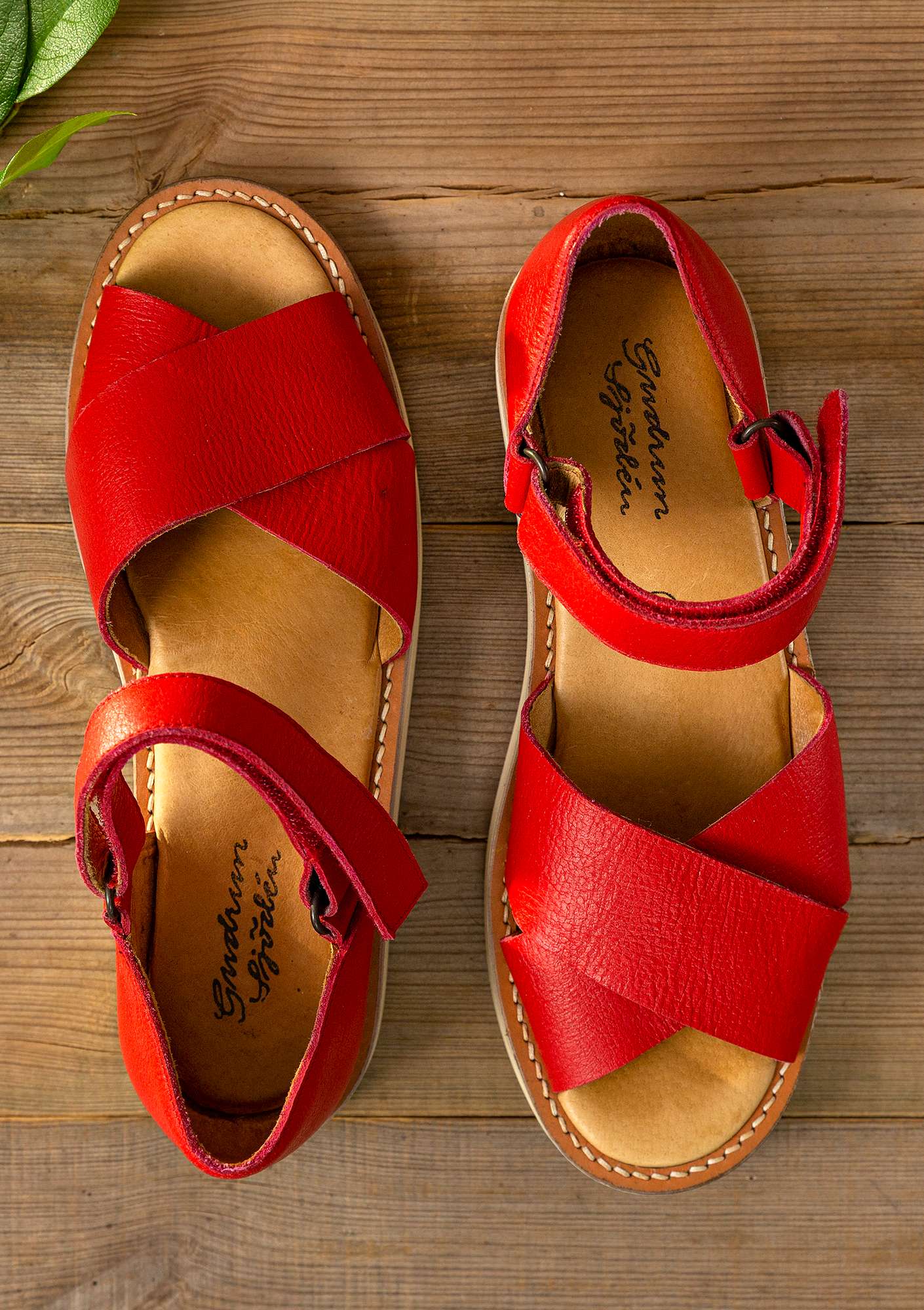 Nappa sandals bright red thumbnail