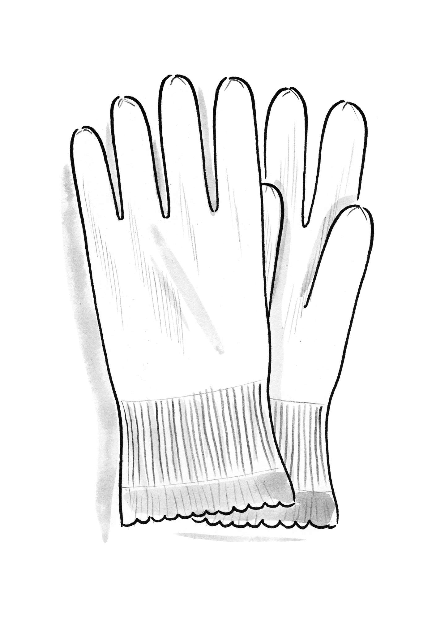 Wool touchscreen gloves light potato melange/undyed