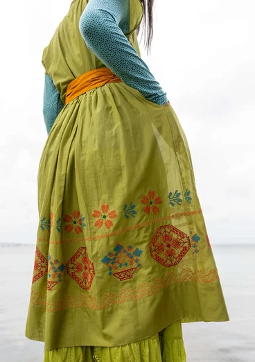 Robe sans manches "Cross" en coton biologique - asperge