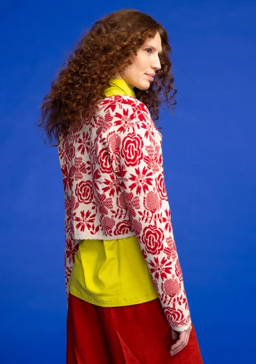 Strickjacke „Leksand" aus Alpakagemisch - tomate