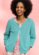 Organic/recycled cotton cardigan - jade