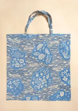 Organic cotton fabric tote bag L - mild blue